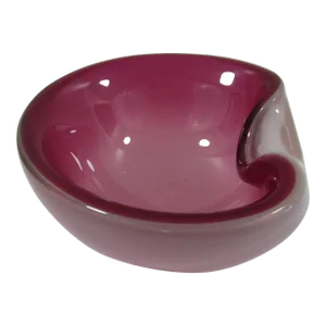 Tapio Wirkkala Iittala Pink Magenta Crystal Bowl No. 3317 Finland Circa 1948-59