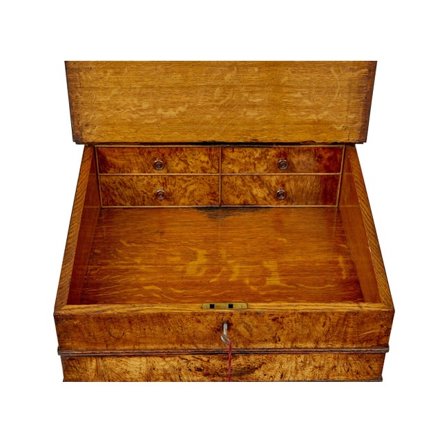 Brown Mid 19th Century Pollard Oak Davenport Desk, 1850s For Sale - Image 8 of 11
