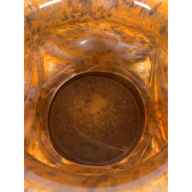 Early 20th Century Art Deco Glass and Wrought Iron Vase, Le Lorrain, Nancy, 20th Century For Sale - Image 5 of 9