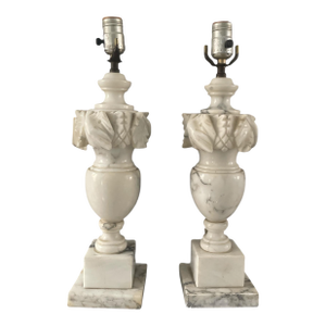Italian NeoClassical Alabaster Urn Lamps
