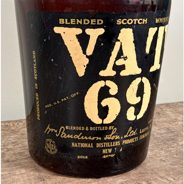 Vintage Oversized Vat 69 Blended Scotch Whisky Display Bottle For Sale In Providence - Image 6 of 9