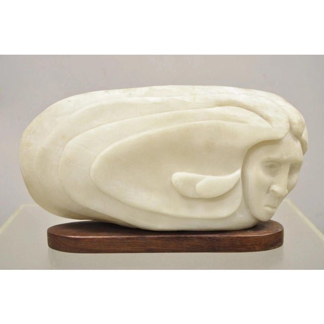Vintage Bud Miller 1989 Native American Carved Alabaster Double Sided Sculpture For Sale - Image 12 of 12
