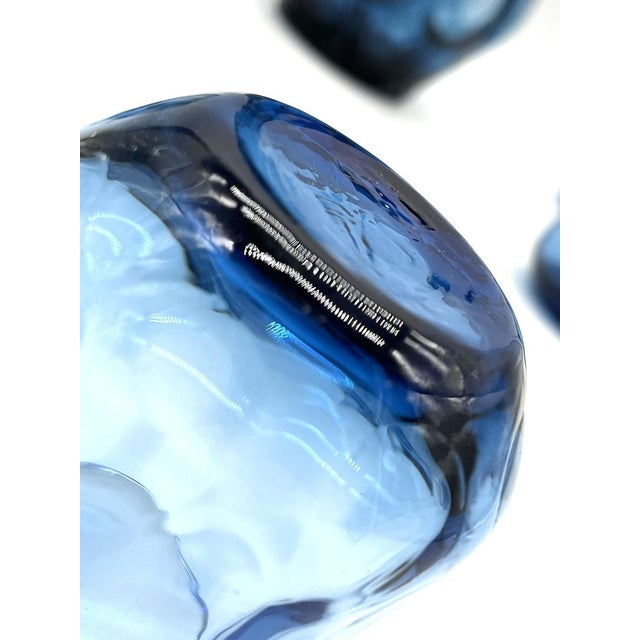 Blue Carafe with Glasses from Empoli, 1960s, Set of 6 For Sale - Image 16 of 17