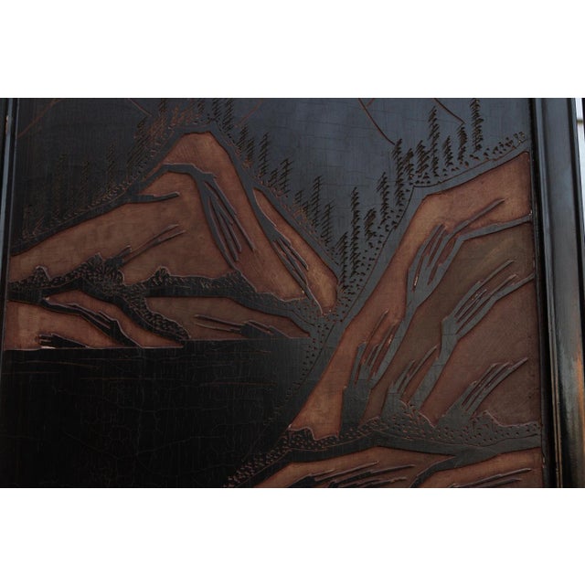 Monumental Black & Gold 10-Panel Coromandel Screen For Sale - Image 13 of 15