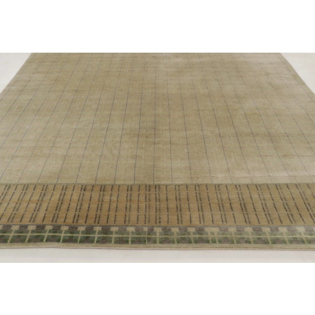 Contemporary Art Deco Style Geometric Beige Wool Rug by Rug & Kilim, India For Sale In New York - Image 6 of 11