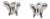 Tiffany & Co. Sterling Silver Elsa Peretti Butterfly Stud Earrings 3.1g, Pair For Sale