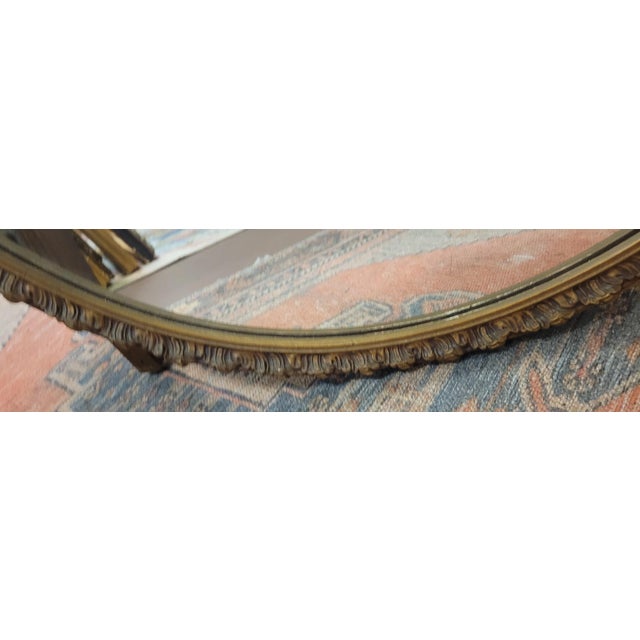 1920s Round Gilt Plaster and Wood Mirror For Sale In Philadelphia - Image 6 of 8