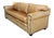 Vintage English Leather Sofa Tan Color Nail Head Trim Feather Down Cushions For Sale - Image 15 of 18