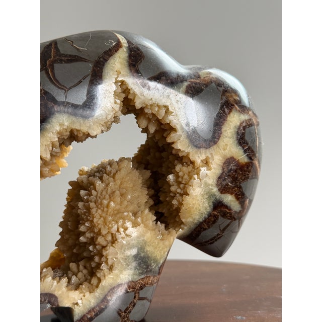 Calcite Crystal Septarian Buffalo Sculpture Carved Stone Masculine Rugged For Sale - Image 4 of 17