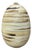 Rounded Cream and Brown Swirled Ceramic Vase For Sale