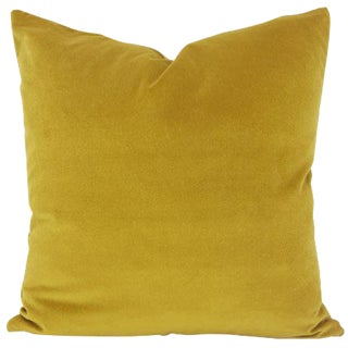 Saffron Yellow Velvet Pillow Cover For Sale