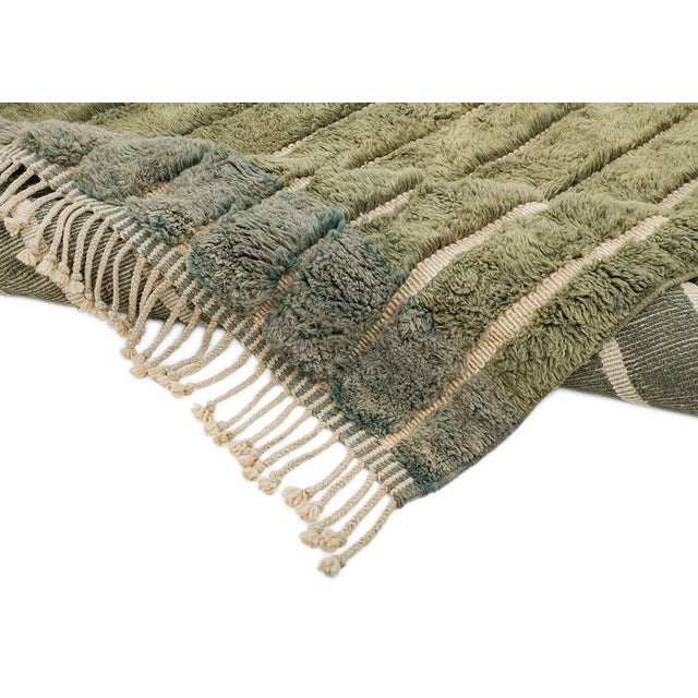 2020s Premium Hand-Knotted Moroccan Wool Rug | 9'1" X 6'11" | One of a Kind For Sale - Image 5 of 7