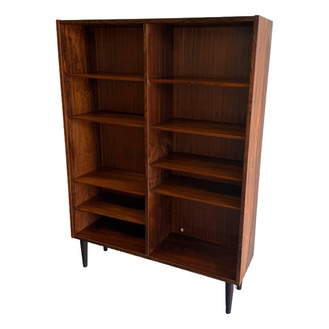 1960s Danish Rosewood Bookcase by Carlo Jensen for Hundevad MCM Shelving Unit Denmark For Sale