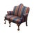 High End Vintage Solid Mahogany Traditional Style 54" High Camelback Loveseat Settee W. Striped Upholstery For Sale - Image 4 of 9