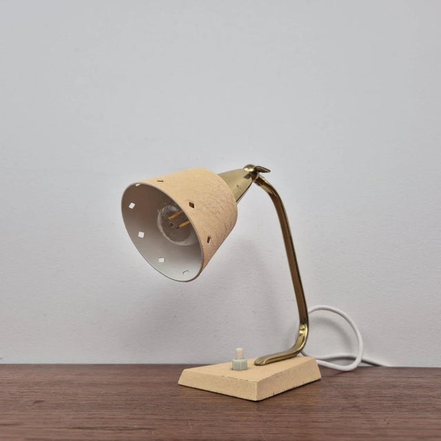 Erpees Bedside Table Lamp by Robert Pfäffle, 1950s, in Very Good conditions. Designed 1950 to 1959 European Plug (up to...
