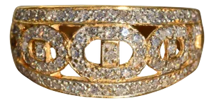The Cardea: Ladies 14K Gold and Diamond Statement Band