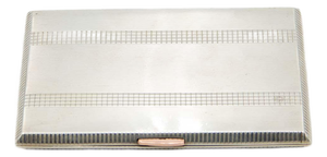 Rectangular Cigarette Case in Guilloche Silver