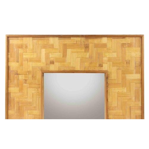 Large Italian Bamboo and Rattan Wall Mirror by Lorenzo Burchiellaro, 1970s For Sale - Image 4 of 7