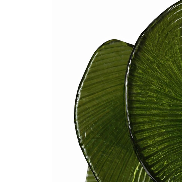 Mid-Century Modern Brass Pendant Lamp with Green Murano Glass Slabs, Italy For Sale - Image 6 of 9