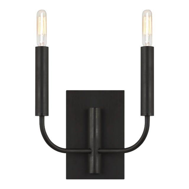 ED Ellen DeGeneres by Visual Comfort Studio Brianna Double Sconce, Aged Iron For Sale