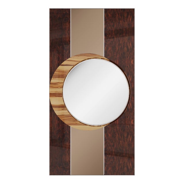 Mid-Century Modern Wood Elyse Mirror by Hommés Studio For Sale