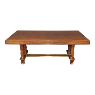 French Art Deco Bronze Mounted Dining Table Attributed to Jules Leleu For Sale