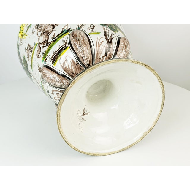 Large Italian Levantino-Style Potiche from La Fenice, Albisola, Italy For Sale - Image 12 of 15