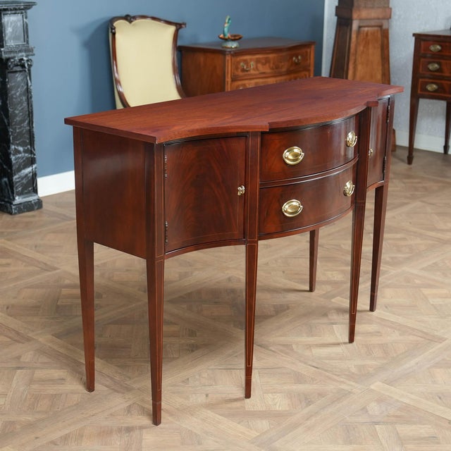 1990s Vintage Hickory Mahogany Sideboard For Sale - Image 5 of 15