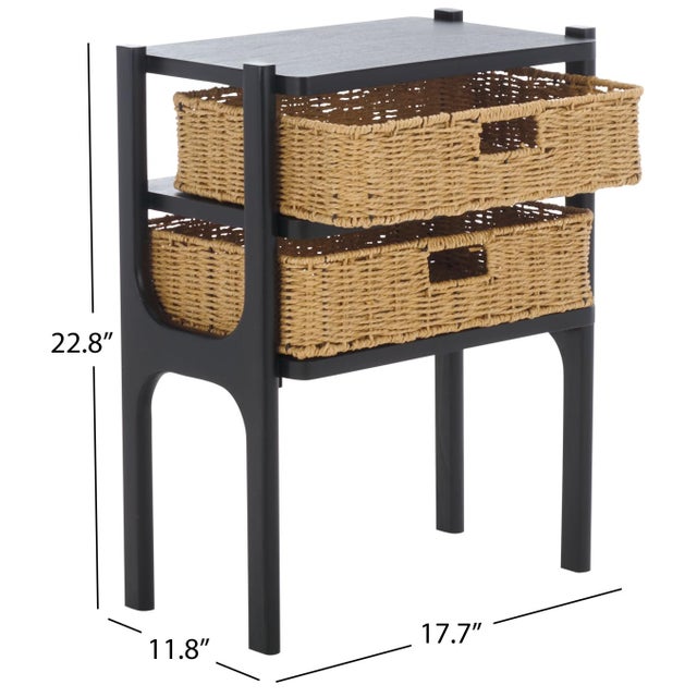 Contemporary Rozalyn 2 Drawer Accent Table in Matte Black For Sale - Image 3 of 9