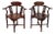 Vintage Rosewood Asian-Inspired Corner Chairs, Pair For Sale