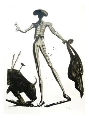 Salvador Dali, Matador and Bull, 1969, Lithograph