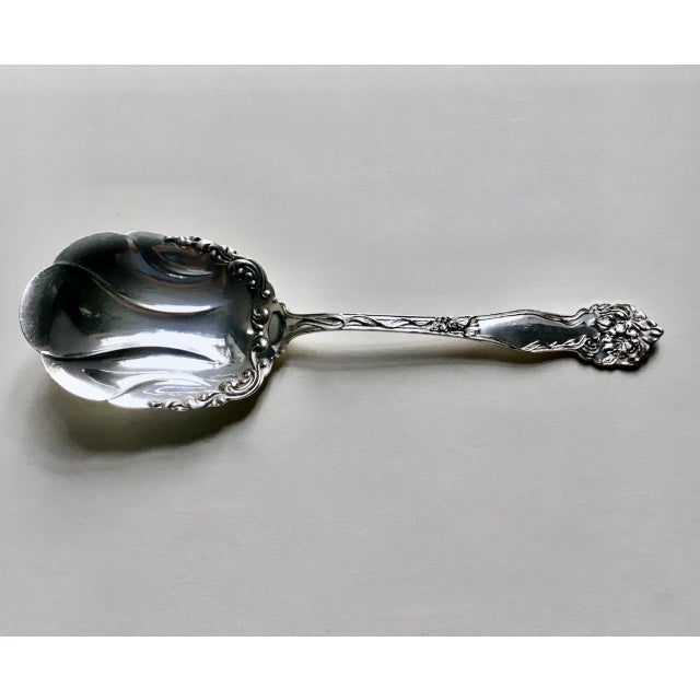 Silver American Silver Sp Co. Silver Berry Spoon Circa 1900 For Sale - Image 8 of 17