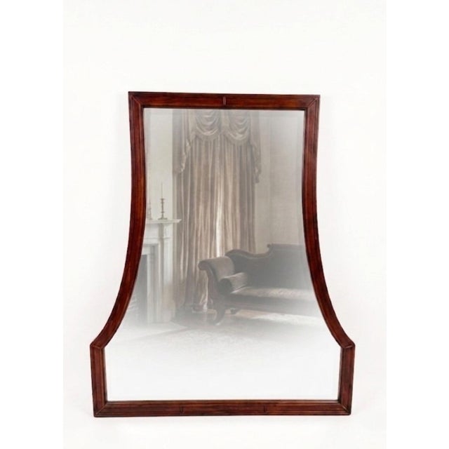 Traditional Vintage Large Pagoda Wood Framed Wall Mirror in the Manner of Barbara Barry For Sale - Image 3 of 8