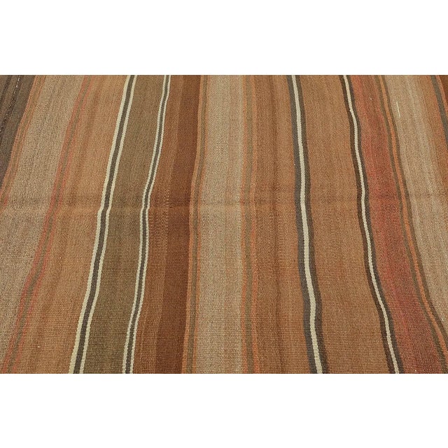 Mid 20th Century Brown Vintage Turkish Kars Kilim For Sale - Image 4 of 7