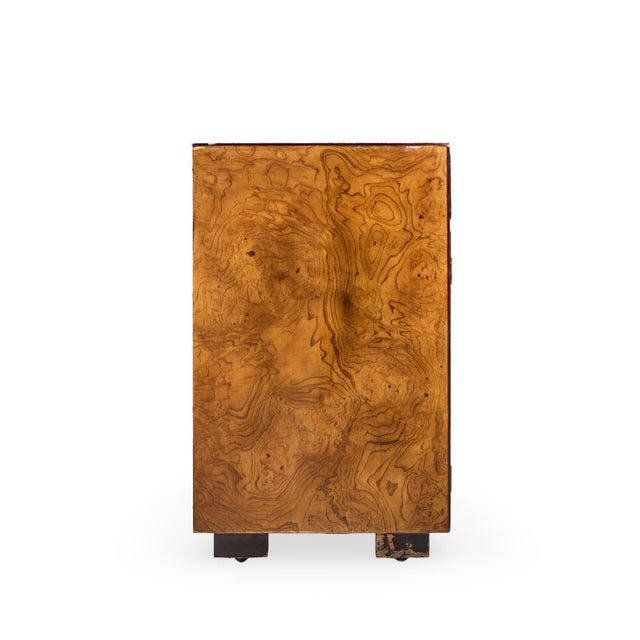 John Widdicomb John Widdicomb Mid Century Burlwood and Brass Campaign Credenza For Sale - Image 4 of 10