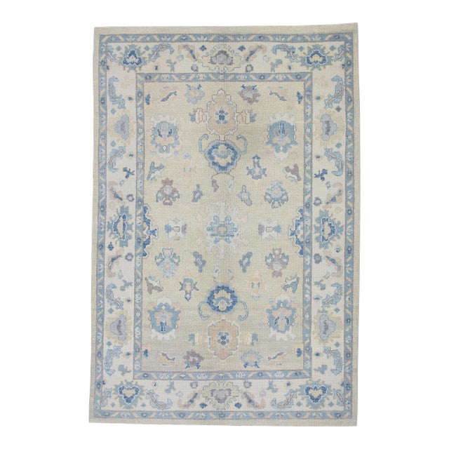 Modern Turkish Oushak Rug 6' x 8'10" For Sale