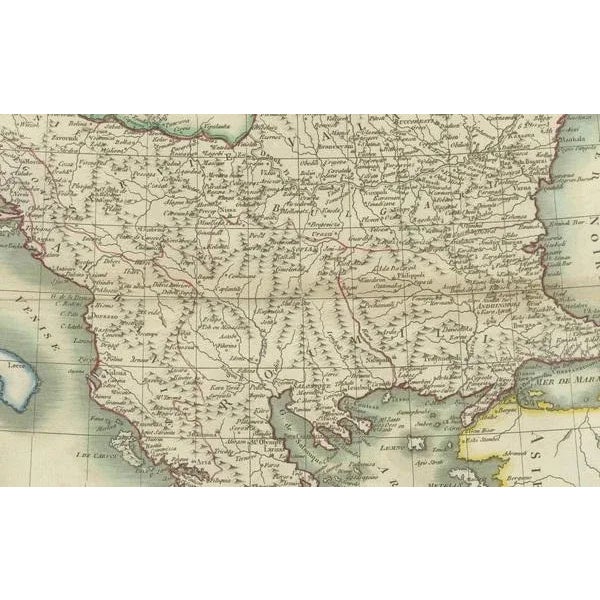 Antique Map of European Turkey by Pierre Antoine Tardieu For Sale - Image 6 of 7