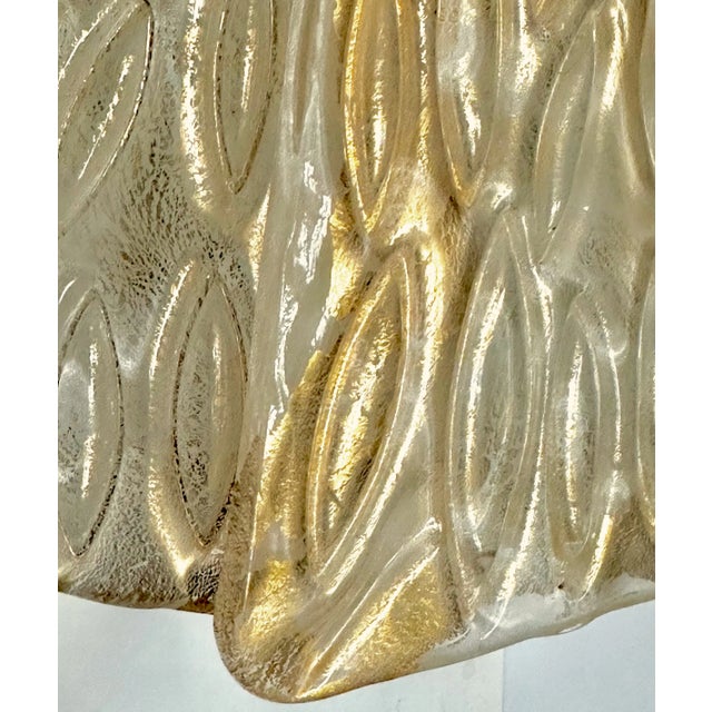 Single Murano Glass Clear & Gold Leaf Wall Sconce For Sale In Palm Springs - Image 6 of 12