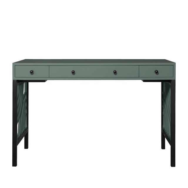 David Francis Swirl Writing Desk - Evergreen For Sale - Image 4 of 9