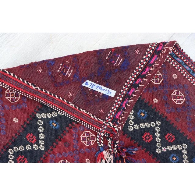 Vintage 140x130 Cm Handwoven Sofreh Kilim, 1920s For Sale - Image 11 of 12