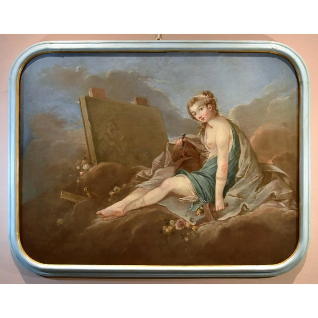 Pierre charles trémolières (cholet, 1703 - paris, 1739) allegory of sculpture oil on canvas 112 x 86 cm. In original...