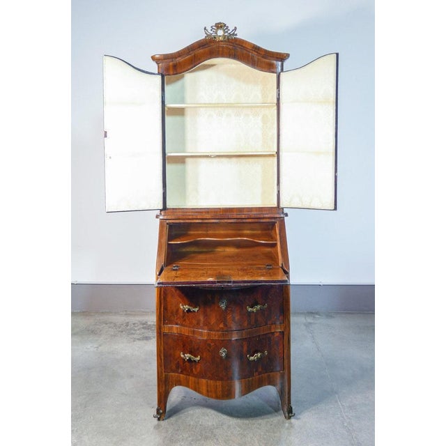 Wood Louis XV Geometric Secretary Cabinet, 1700s For Sale - Image 7 of 14