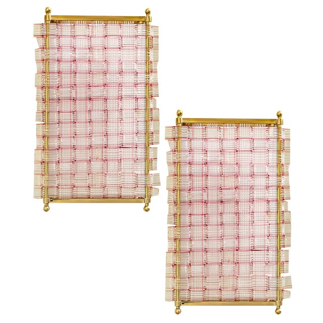 Murano Glass Wall Lights by Flavio Poli for Seguso, 1954, Set of 2 For Sale