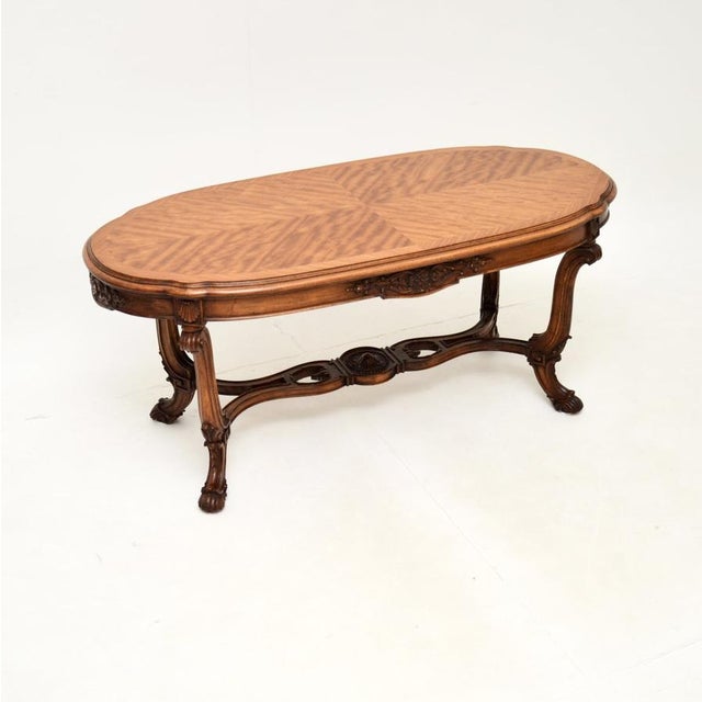 A beautiful and very well made antique French satin wood coffee table, dating from around the 1920’s. This is of superb...