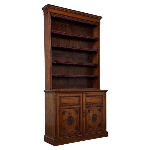 Antique Tall Mahogany Open Bookcase For Sale - Image 6 of 12