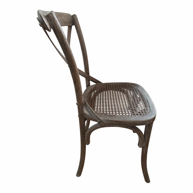 Wood Restoration Hardware Madeleine Rattan Dining Side Chairs With Cushions-Set of 10 For Sale - Image 7 of 12