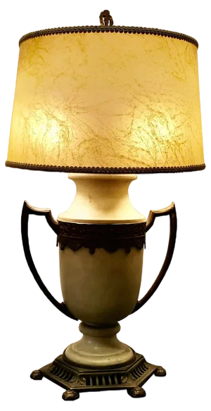 Large French Toleware and Brass Table Lamp, 1920s