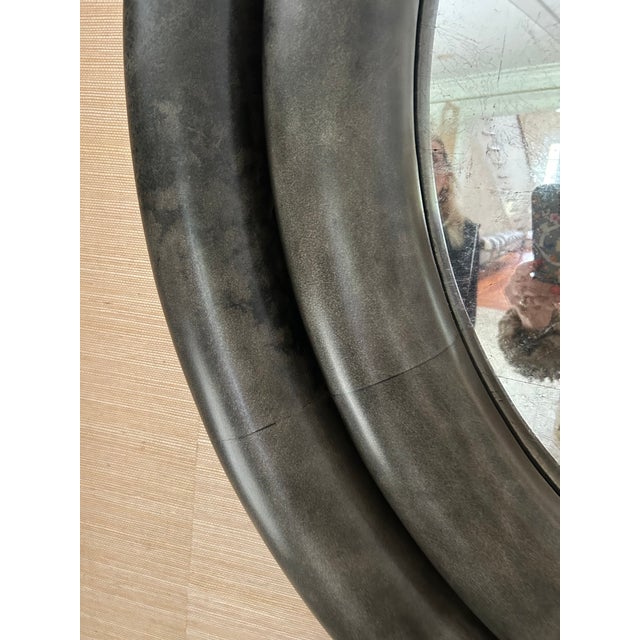 2010s Monumental Dark Grey Chunky Round Mirror by Julian Chichester For Sale - Image 5 of 10