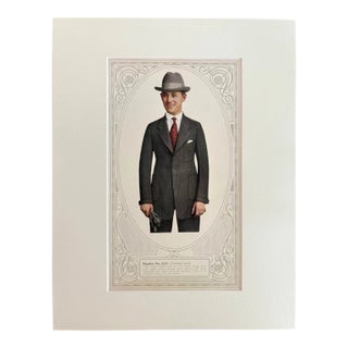 Antique Men's Print from "Collegian Custom Clothes" Catalog 1921, in 14x18 Mat, 6 For Sale