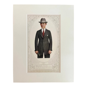 Antique Men's Print from "Collegian Custom Clothes" Catalog 1921, in 14x18 Mat, 6